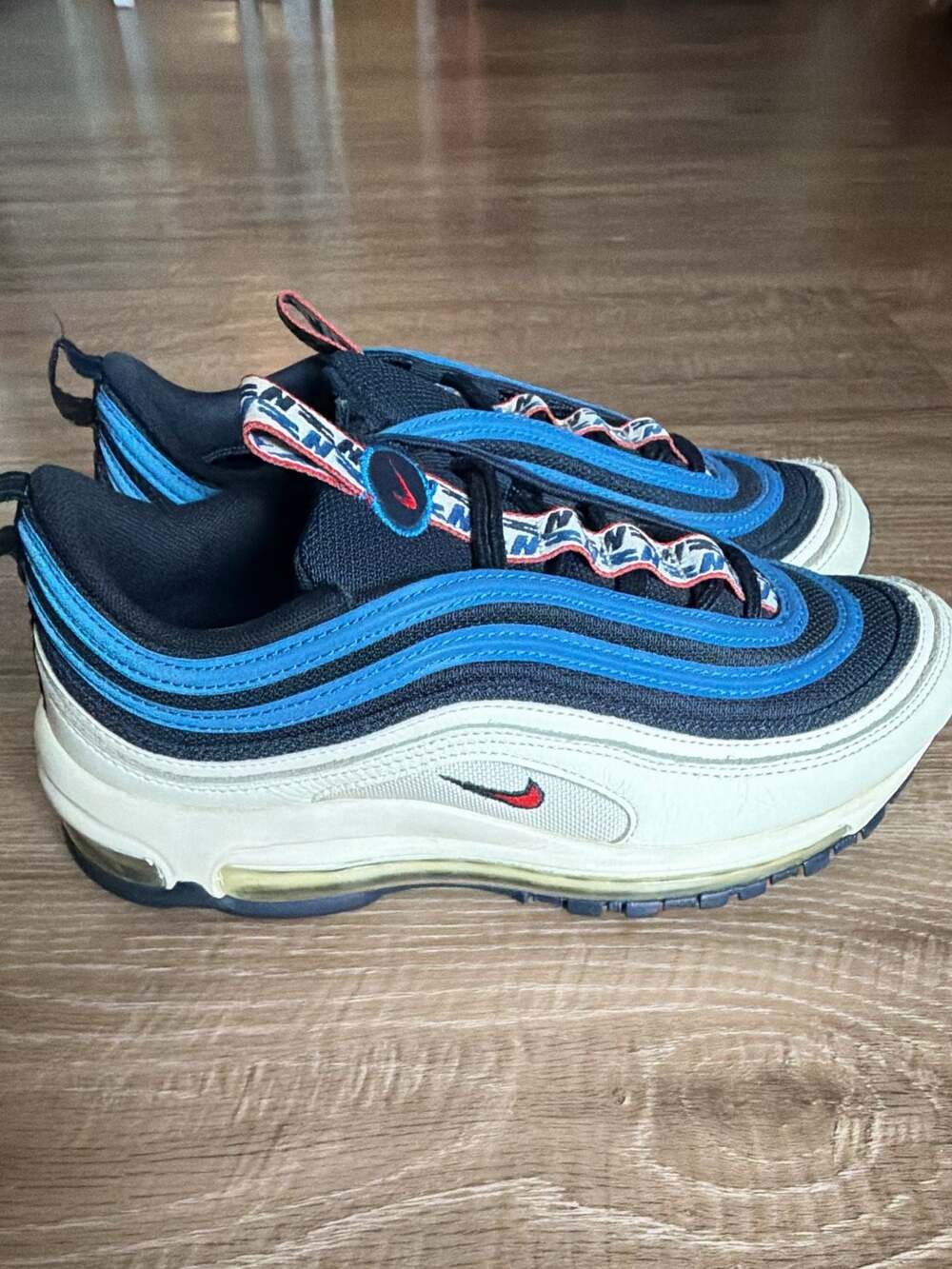 Nike Air Max 97 SE "Blue Nebula" Pull Tab Obsidian White men size 7.5
